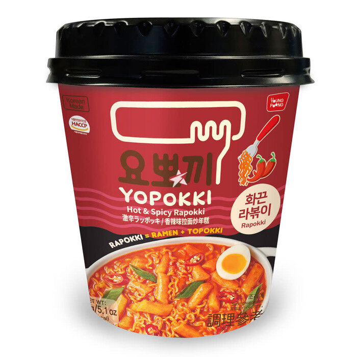 Yopokki Food YoPokki RiceCake & Ramen Cup Hot & Spicy 145gr Korea