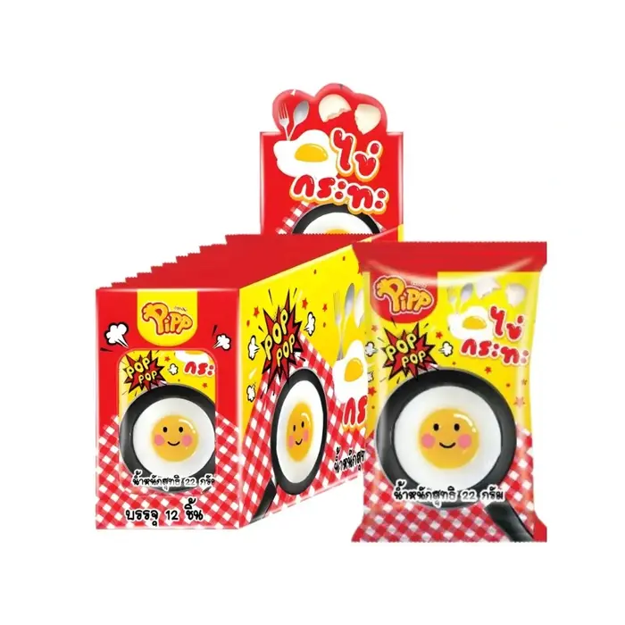 Pipp Candy Pipp Jelly Pan Egg Shape & StrawBerry Popping Candy 22gr Thailand