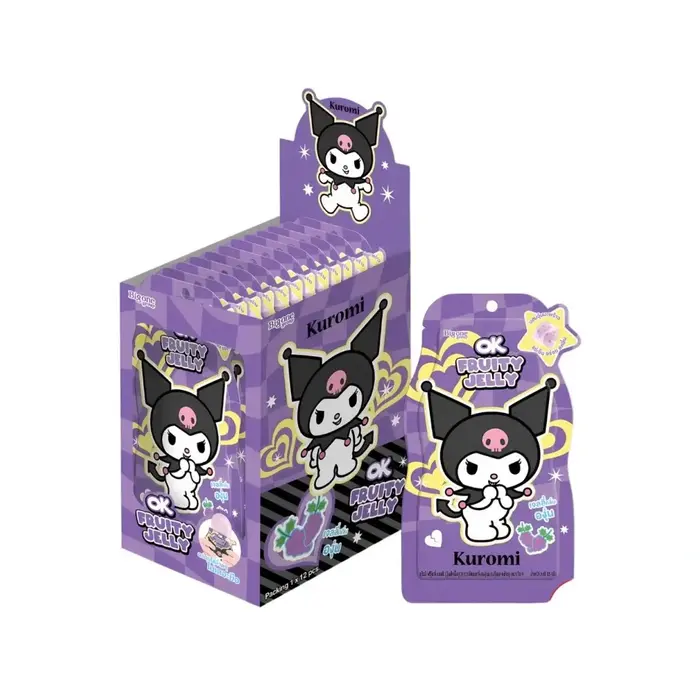 Sanrio Candy Kuromi Grape Fruity Jelly with Nata de Coco 65gr Thailand