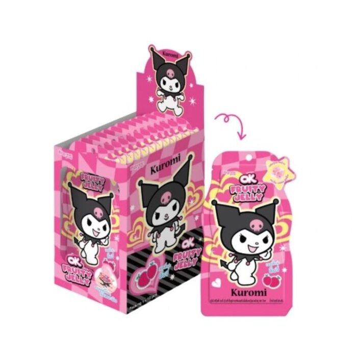 Sanrio Candy Kuromi StrawBerry Fruity Jelly with Nata de Coco 65gr Thailand