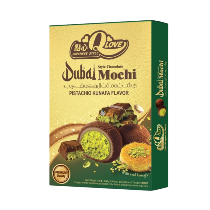 QLove Mochi QLove Dubai Chocolate & Pistachio Kunafa Deluxe 168gr Taiwan