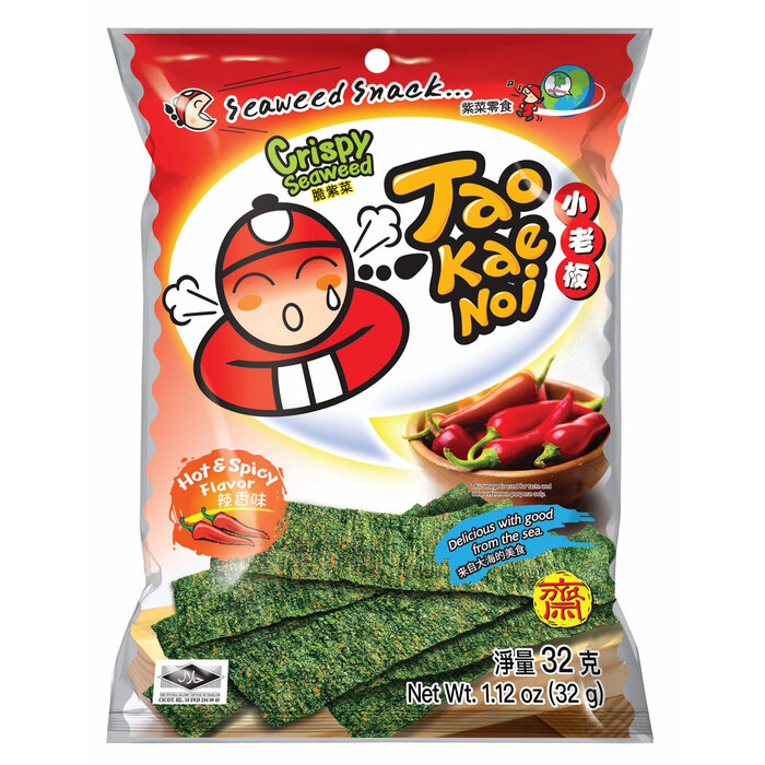 Tao Kae Noi Hi Chips Crispy Hot Spicy SeaWeed 32gr Thailand