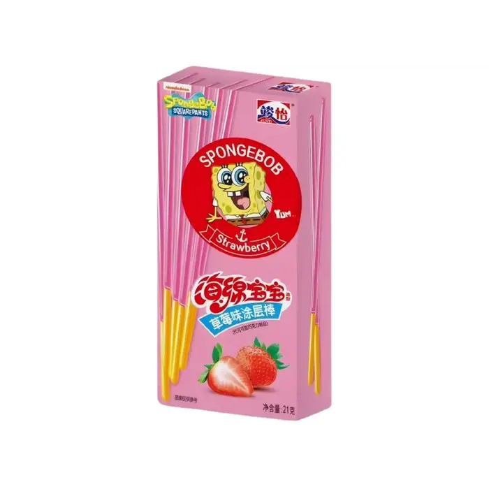Junyi Cookies SpongeBob SquarePants StrawBerry Sticks 21gr China