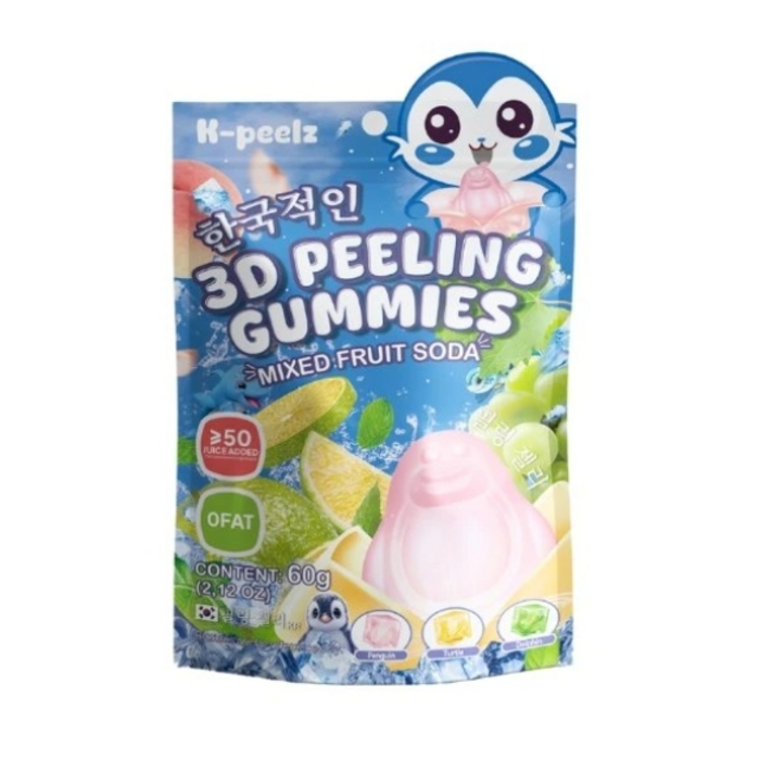 K-Peelz Candy 3D Peeling Gummies Mixed Fruit Soda 60gr China