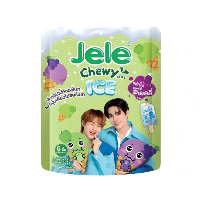 Jele Candy Apple Sorbet & Kyoho Grape Chewy Gummy 108gr Thailand