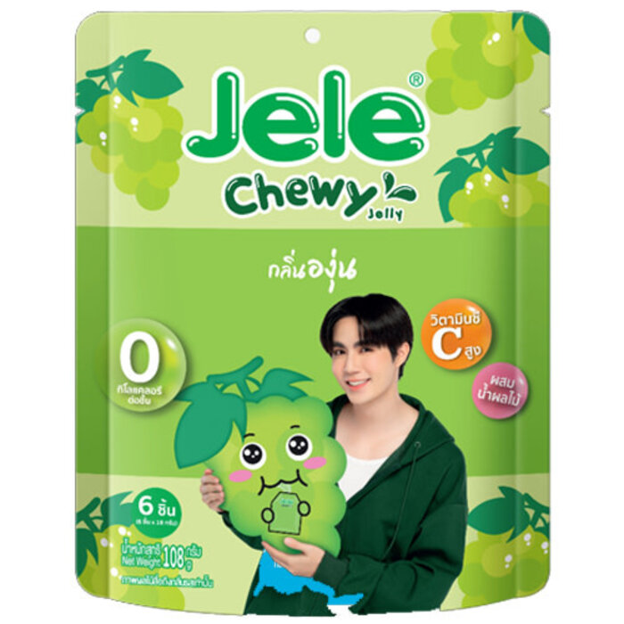 Jele Candy Green Grape Chewy Gummy 108gr Thailand