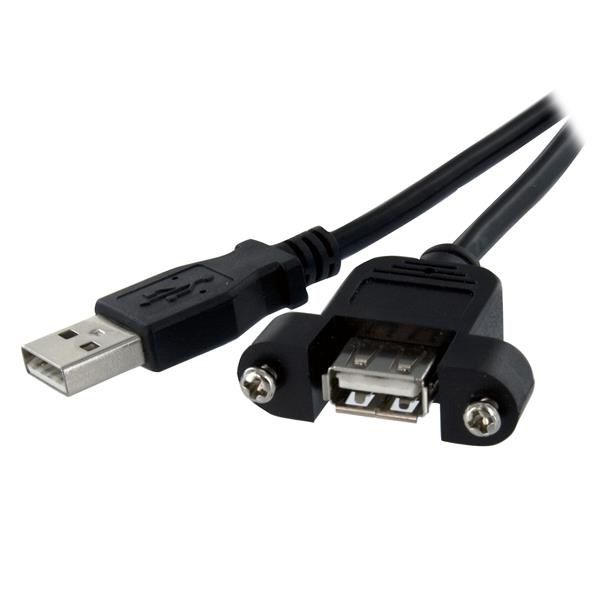 1 ft Panel Mount USB Cable A to A - F/M thumbnail