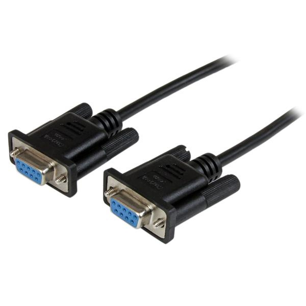 2m Black DB9 RS232 Null Modem Cable FF afbeelding