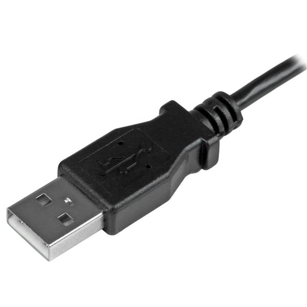 0.5m Left Angle Micro USB Cable - 24AWG thumbnail