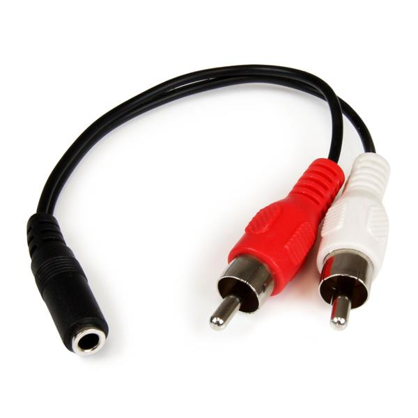 6in Stereo 3.5mm (M) to 2x RCA (F) Cable afbeelding