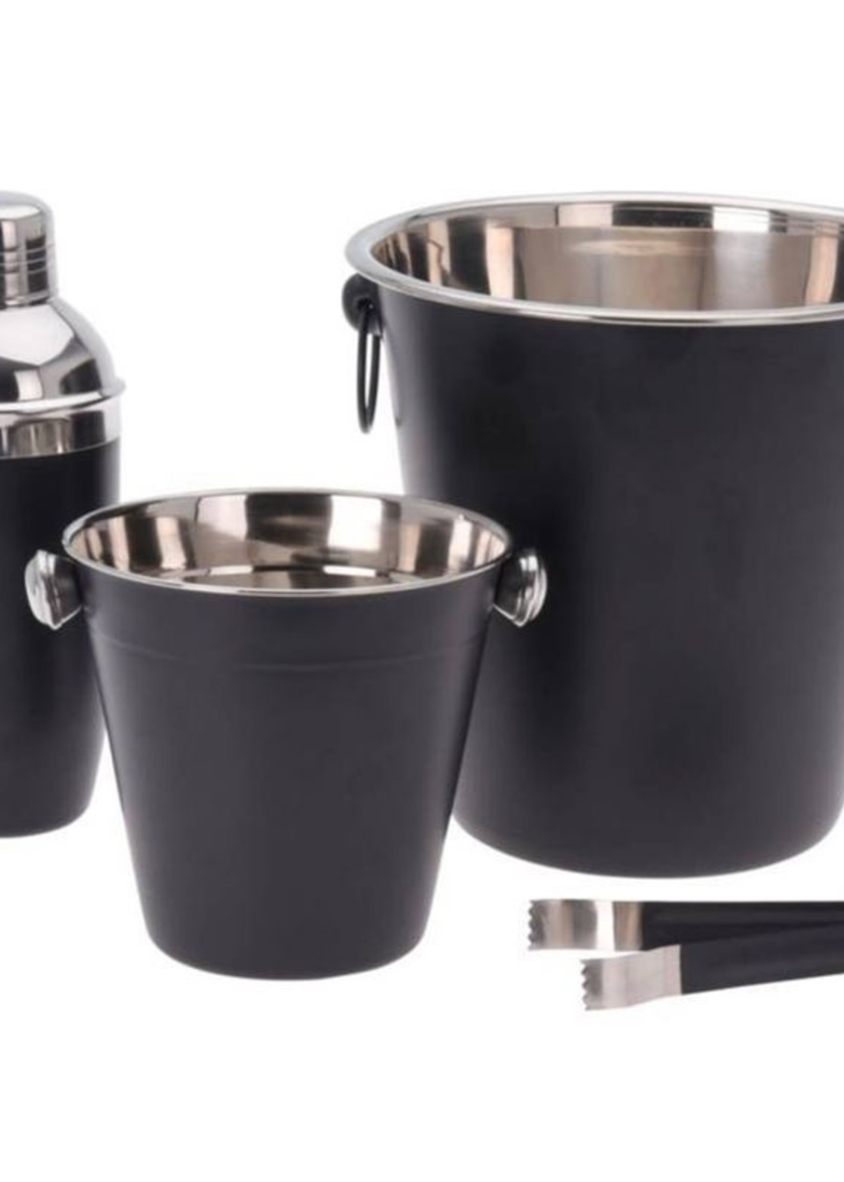 Excellent Houseware Barset 4-delig RVS - mat zwart