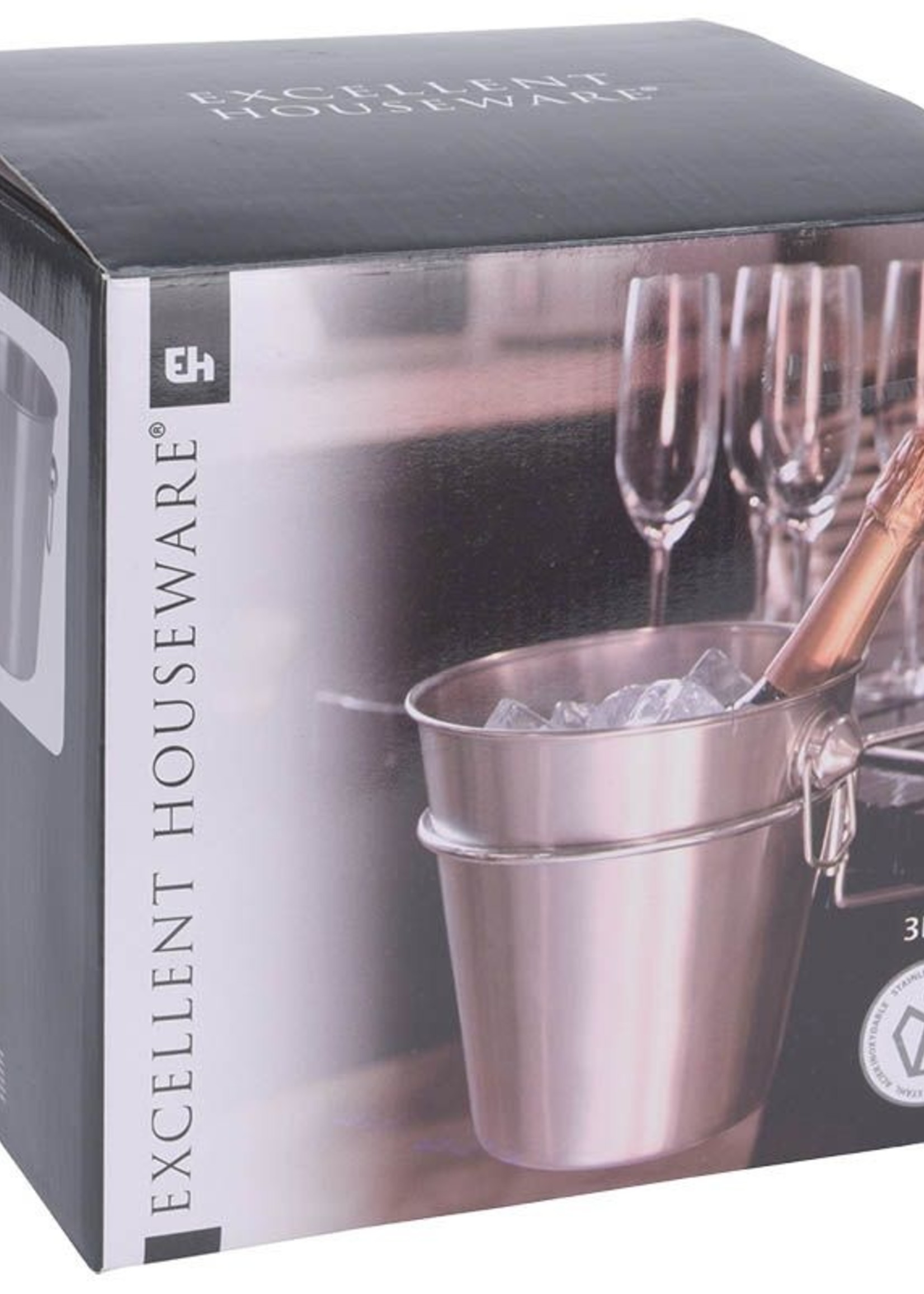 Excellent Houseware Champagnekoeler RVS - met houder