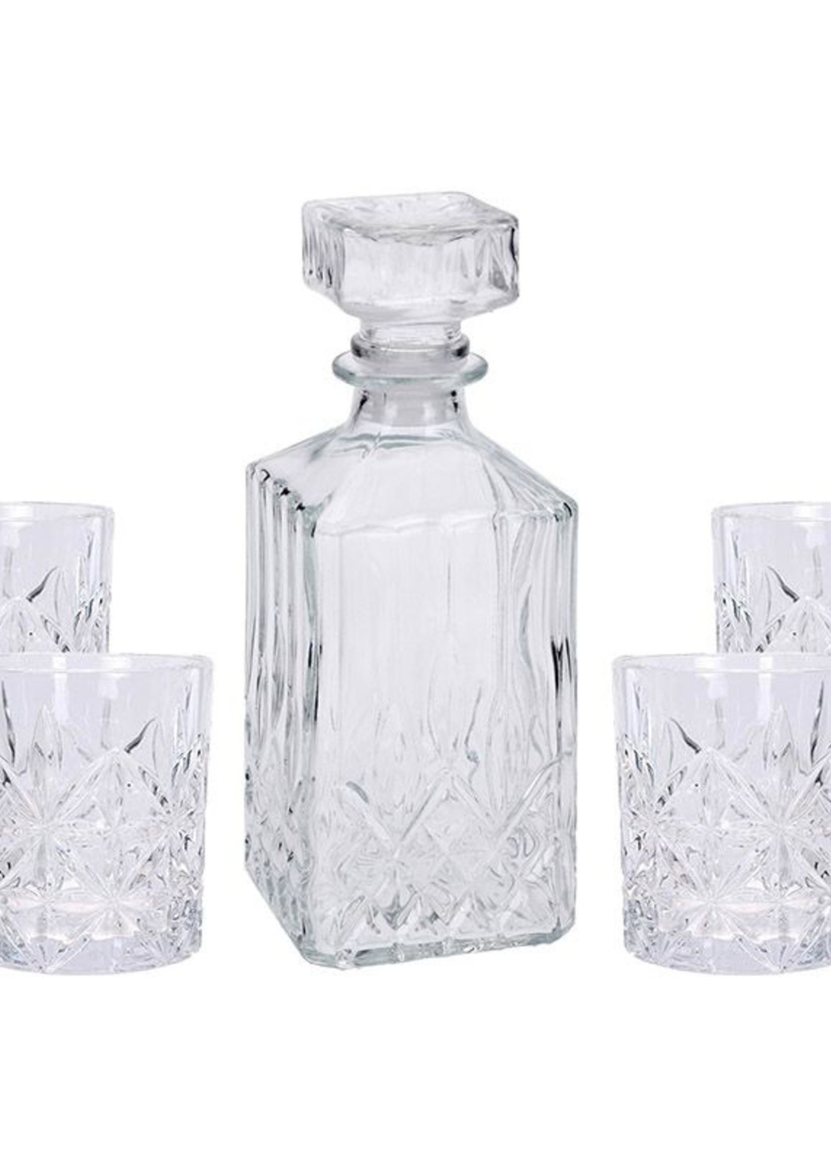 Whiskeyset - karaf met 4 glazen