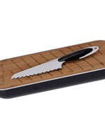Excellent Houseware Stokbroodbox met snijplank en broodmes zwart