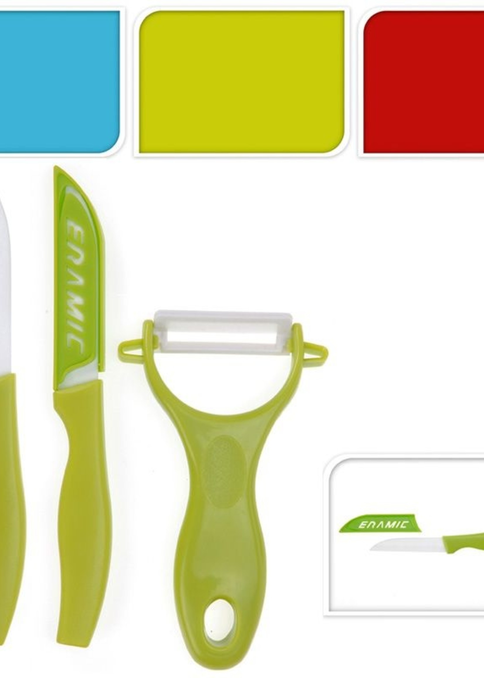 Excellent Houseware Keramische schilmessen (rood)