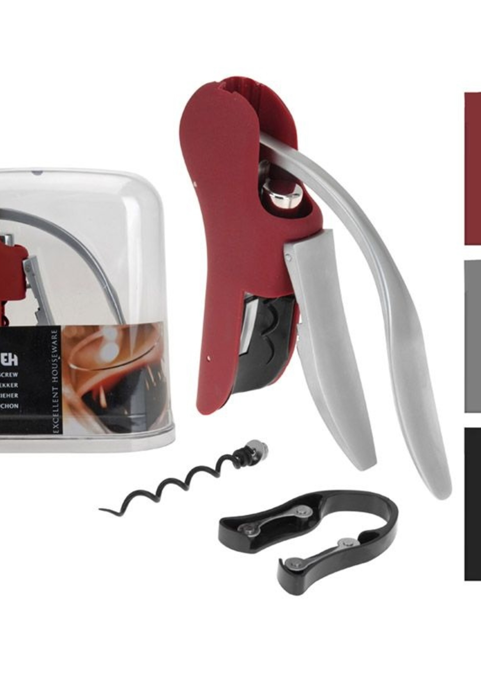 Excellent Houseware Luxe Kurkentrekker met foliesnijder rood