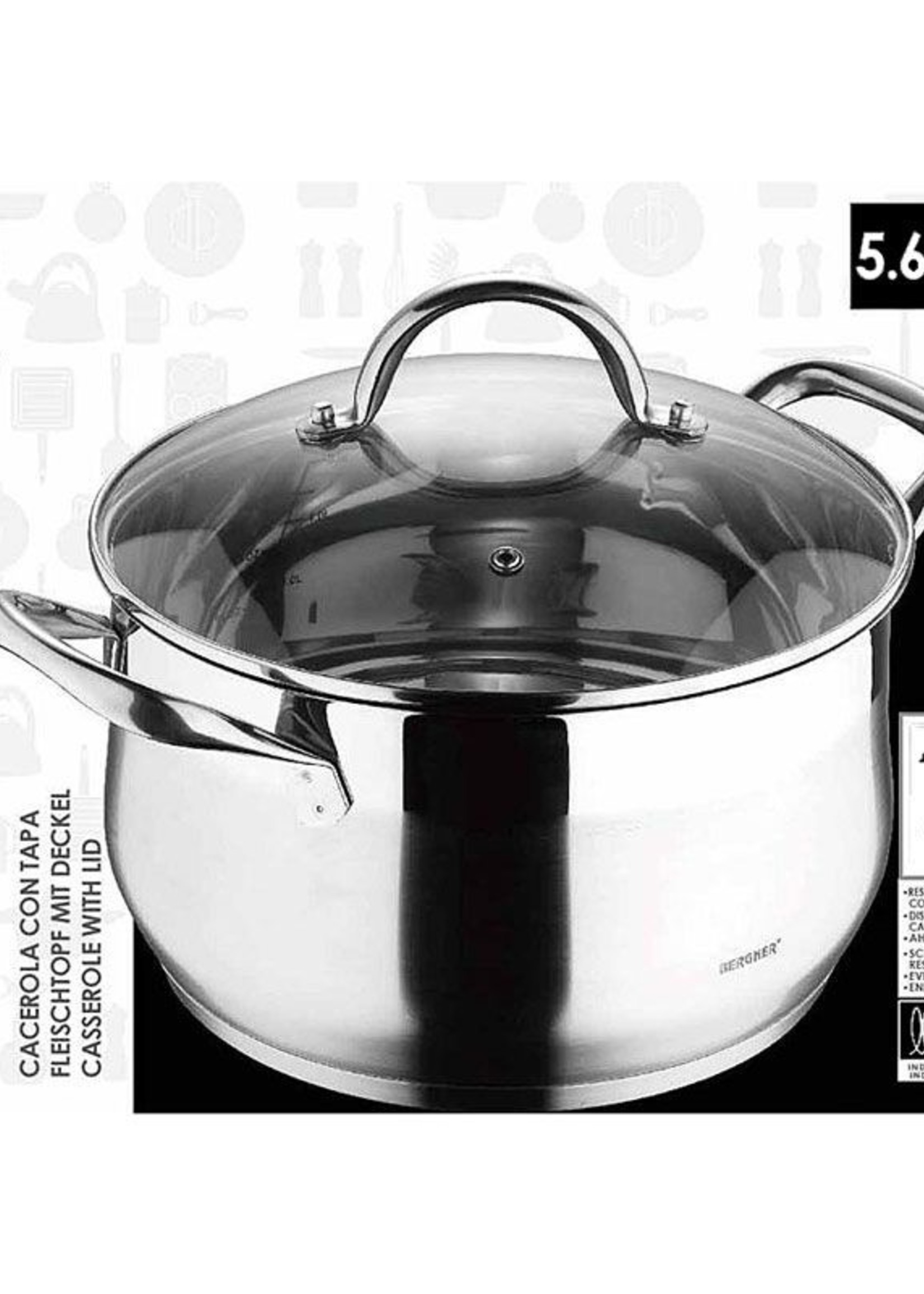 Bergner RVS 18/10 kookpan 24cm - 5,6 liter