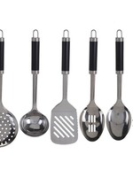 Excellent Houseware Keukengerei - Set van 6 stuks + houder - RVS
