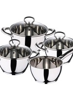 Bergner Pannenset RVS - 4 Pannen + 3 Deksels