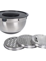 Excellent Houseware Mengkom met deksel en raspen - rvs