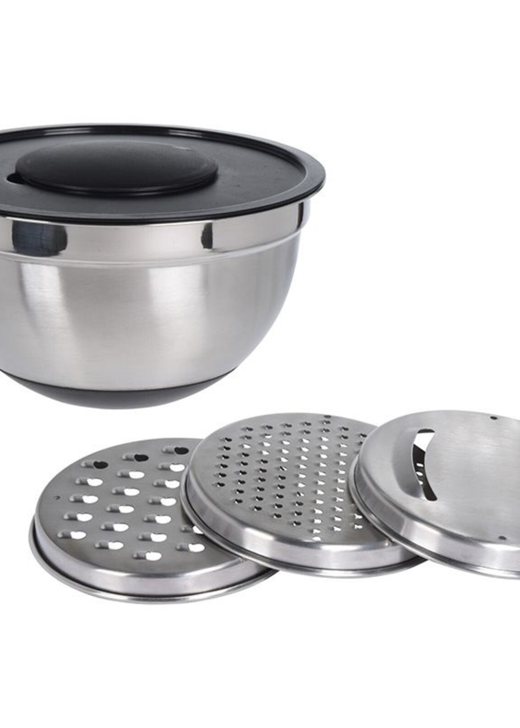 Excellent Houseware Mengkom met deksel en raspen - rvs