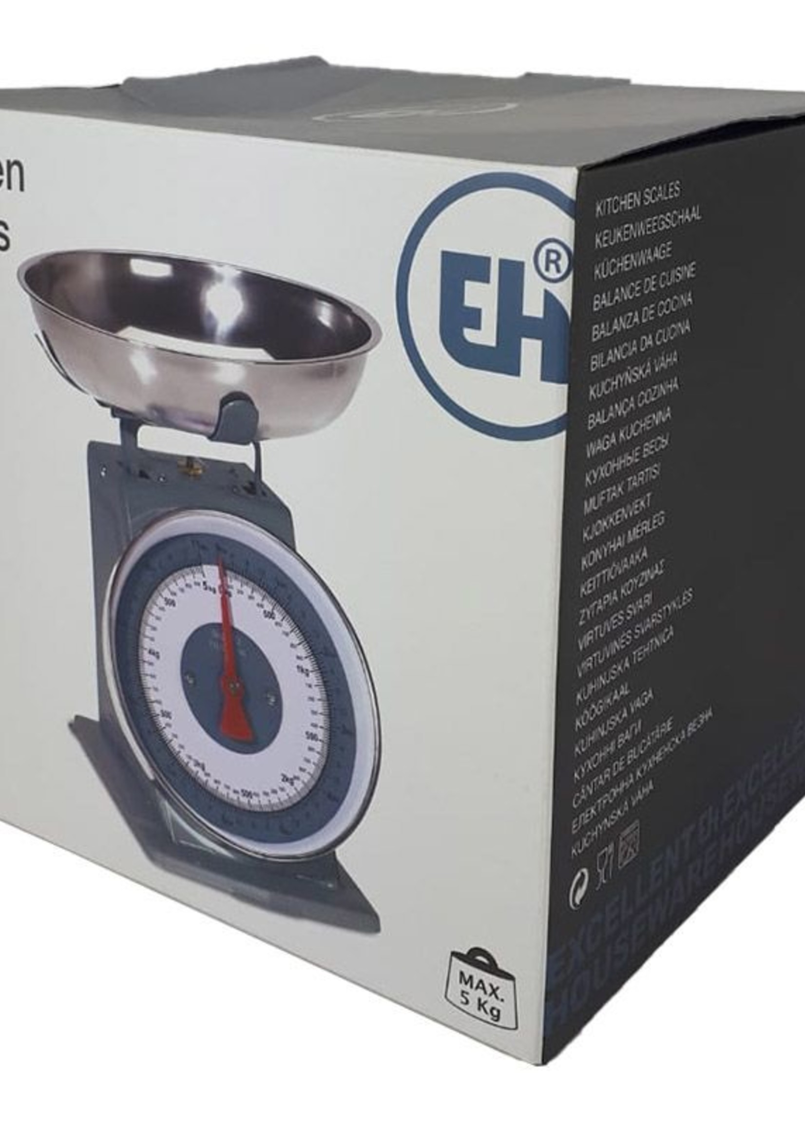 Excellent Houseware Retro Keukenweegschaal - 5 KG - Wit