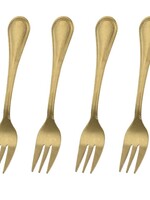 Excellent Houseware Gebaksvorkjes - 4 stuks - goudkleurig