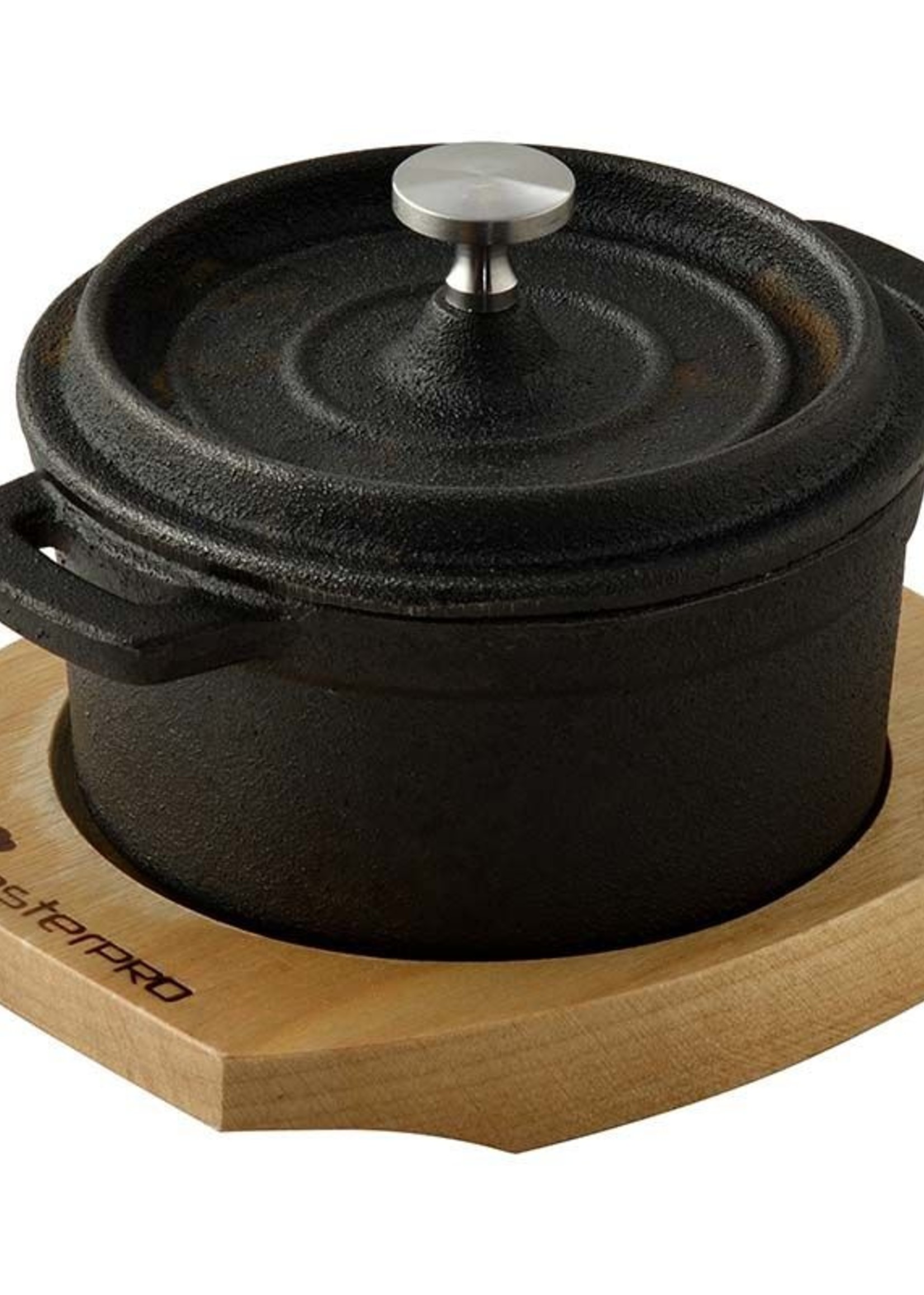 Bergner Masterpro Mini Stoofpan - met Serveerplank - Gietijzer