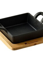 Bergner Masterpro Vierkant Mini Pannetje - met Serveerplank - Gietijzer