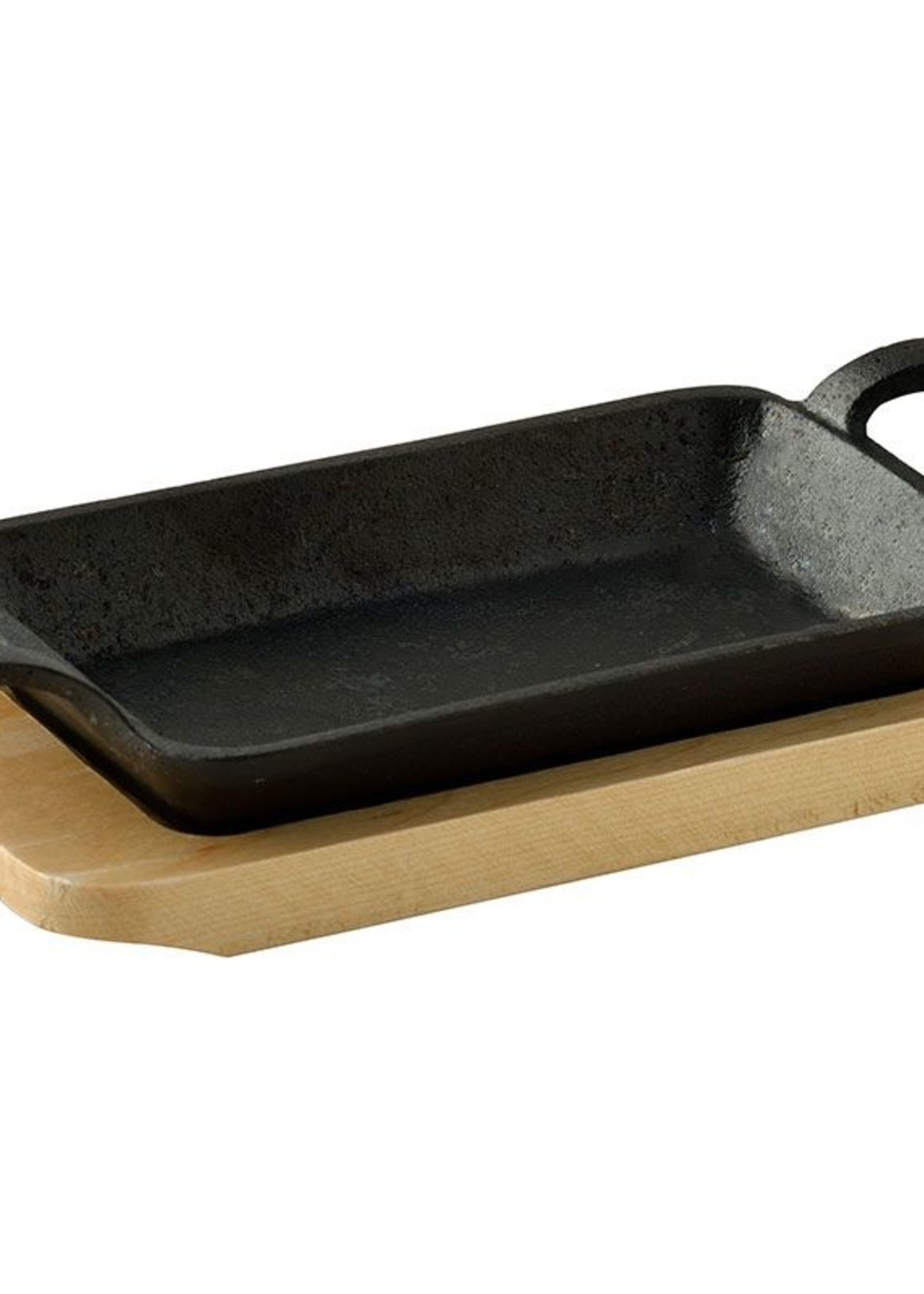 Bergner Masterpro Rechthoekige Mini Pan - met Serveerplank -Gietijzer