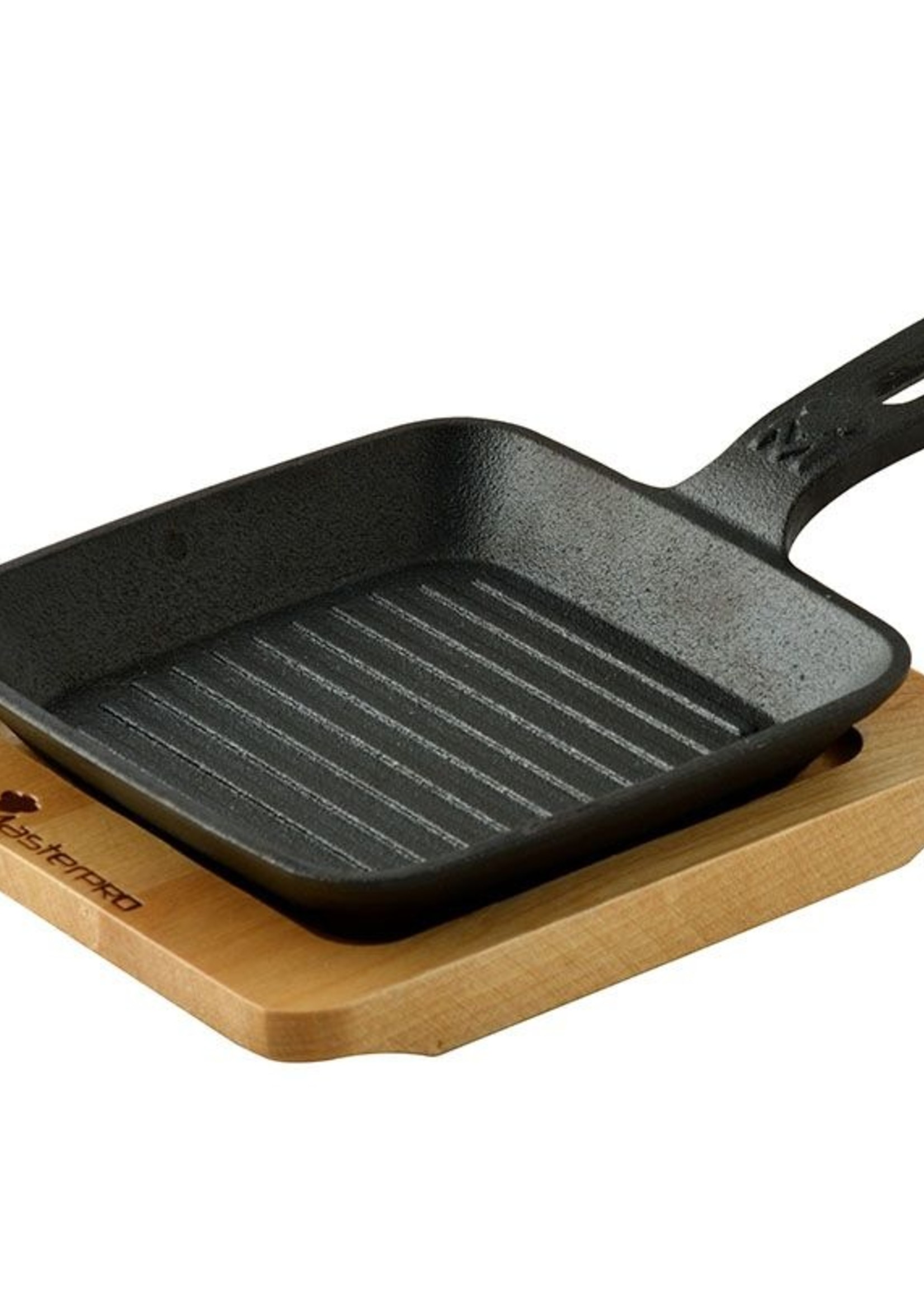 Bergner Masterpro Mini Grillpan - met Serveerplank - Gietijzer