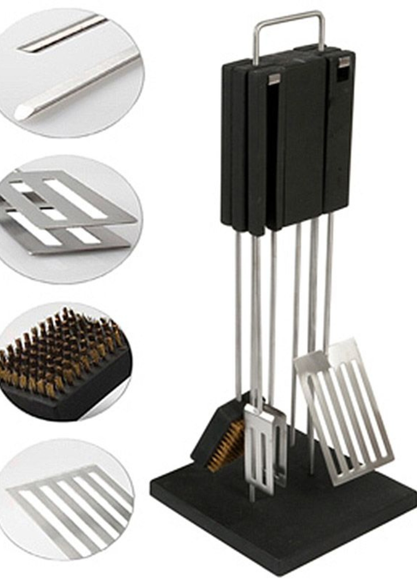 QDO Roestvrijstalen Barbecue- /Grillset Deluxe met standaard