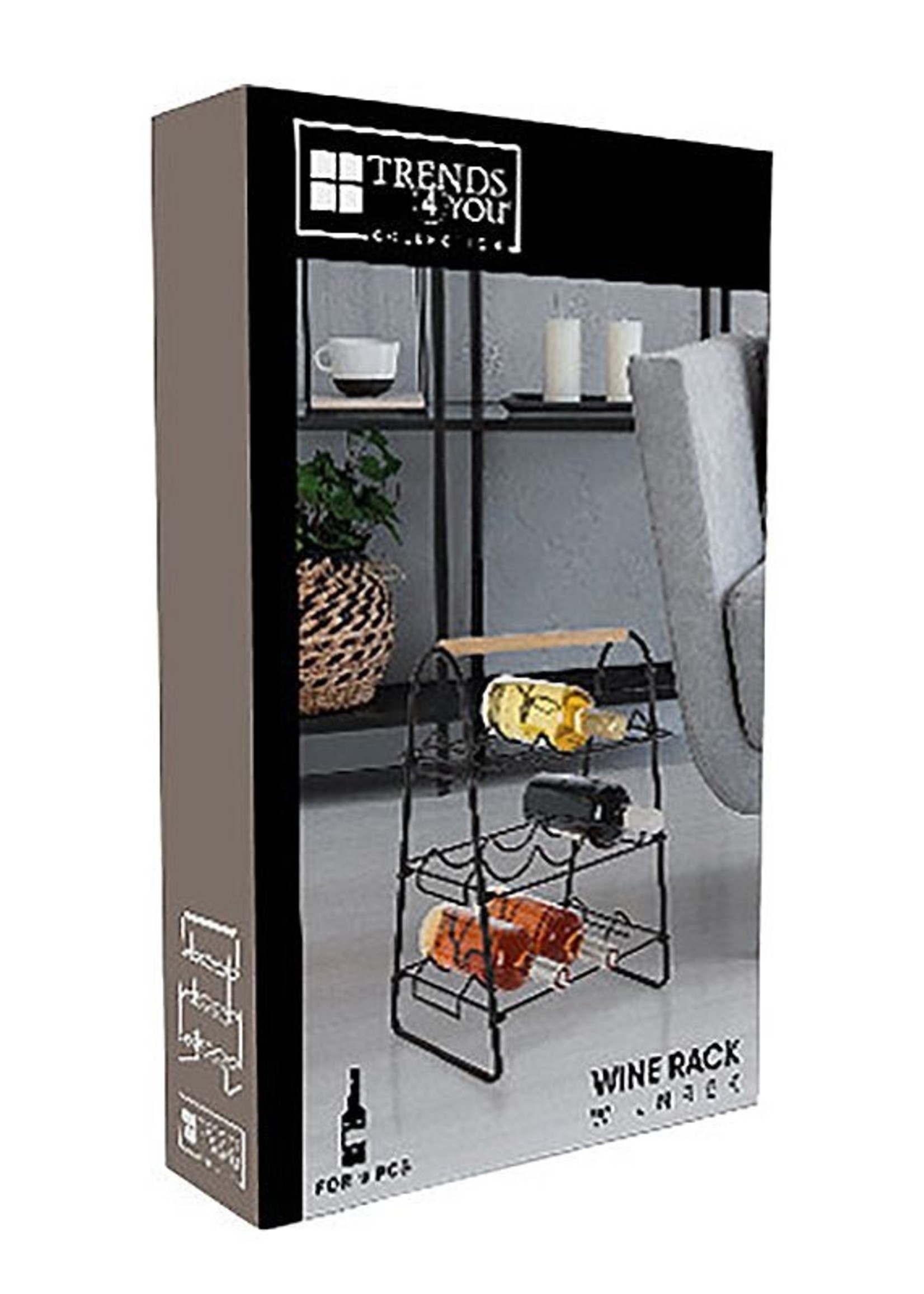Trends4You Metalen Wijnrek voor 9 flessen