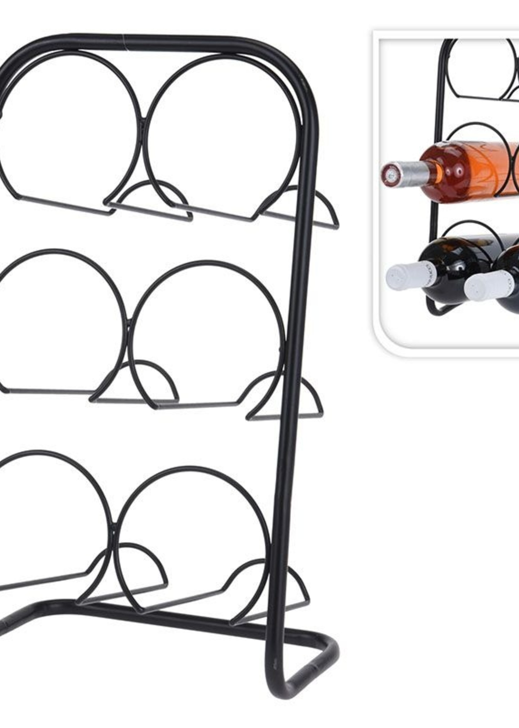 Home&Styling Metalen Wijnrek  voor 6 Flessen