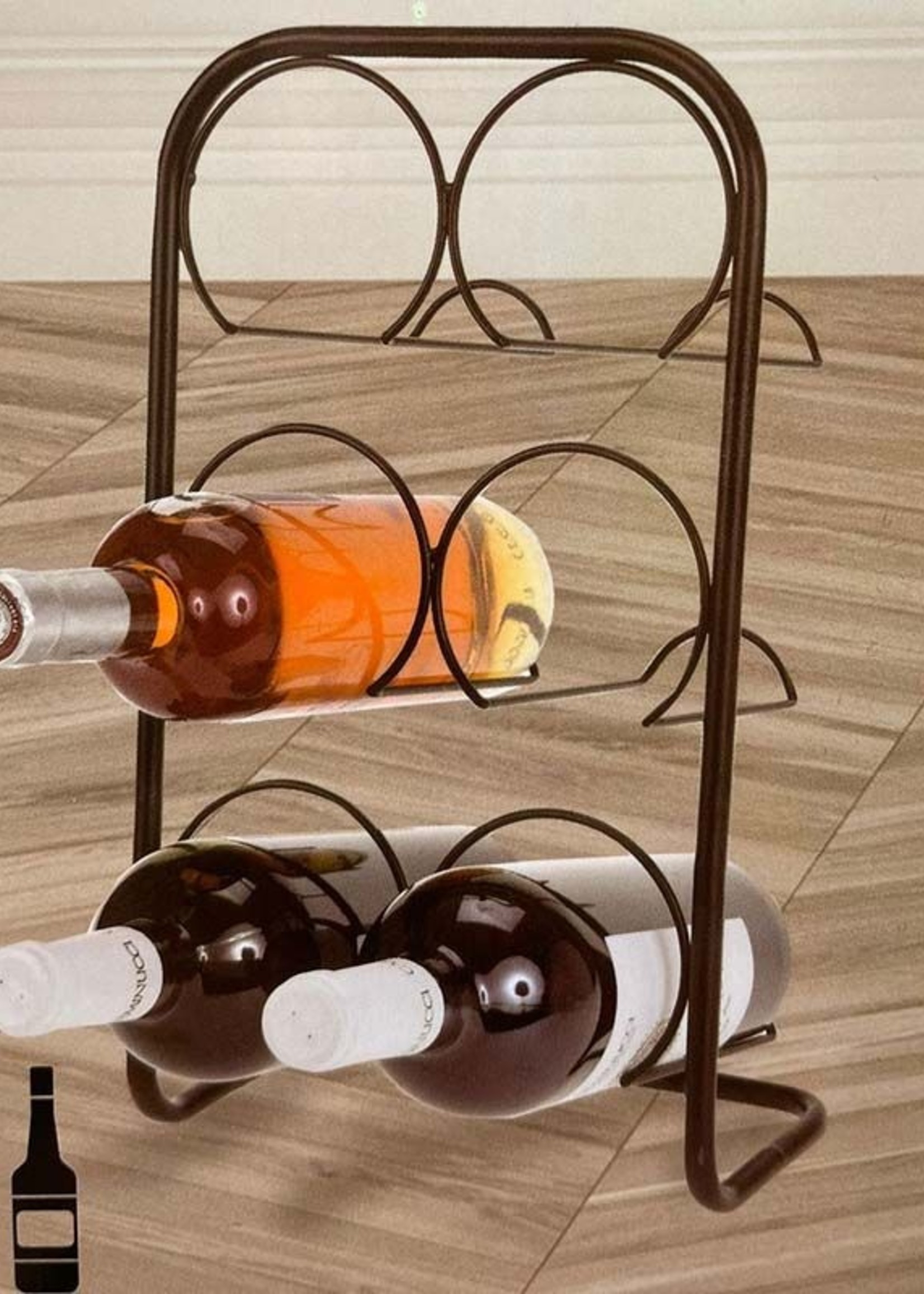 Home&Styling Metalen Wijnrek  voor 6 Flessen