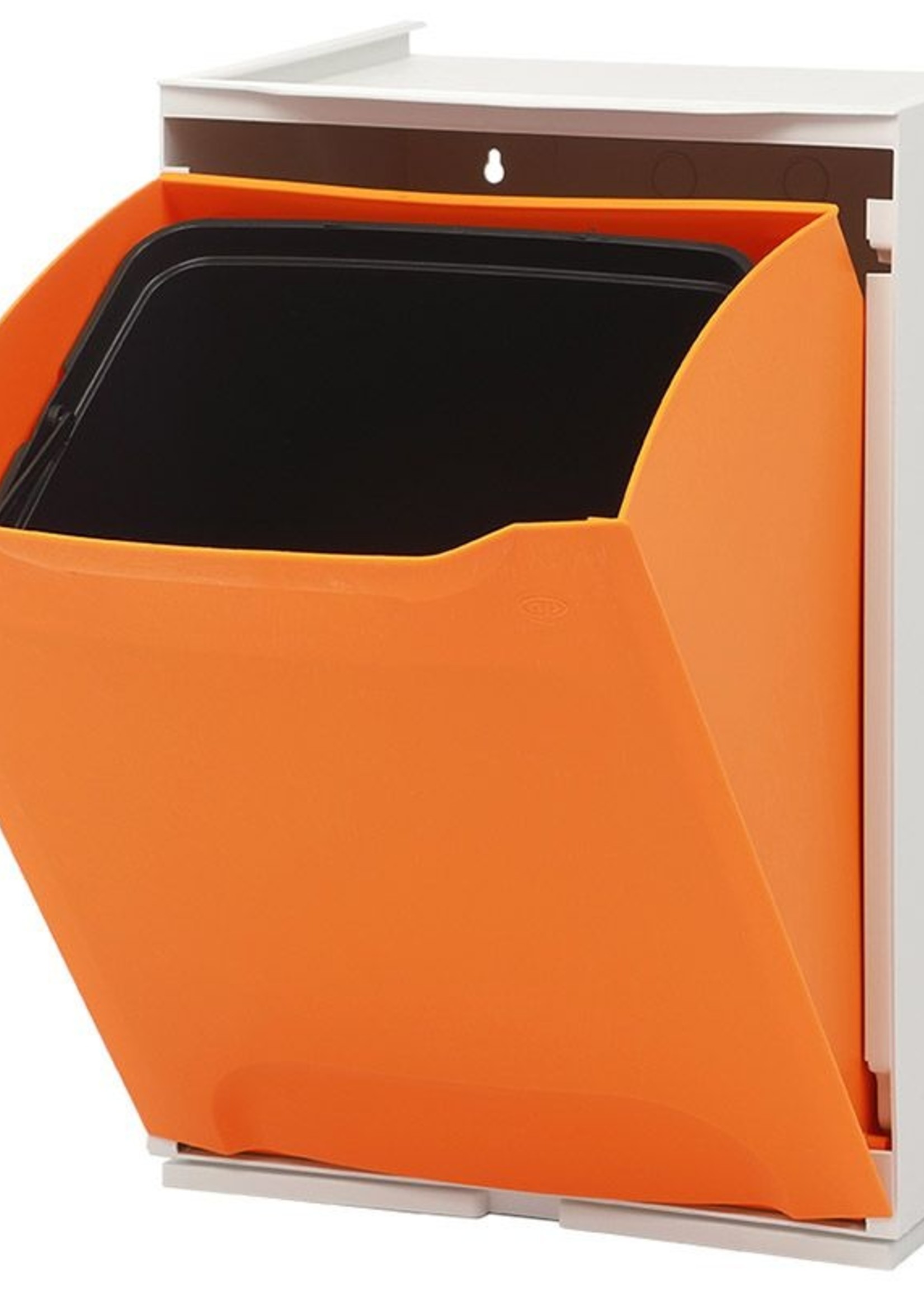 Duett - Afvalbak voor Recycling - Vrijstaand - Stapelbaar - Wandmontage - Oranje