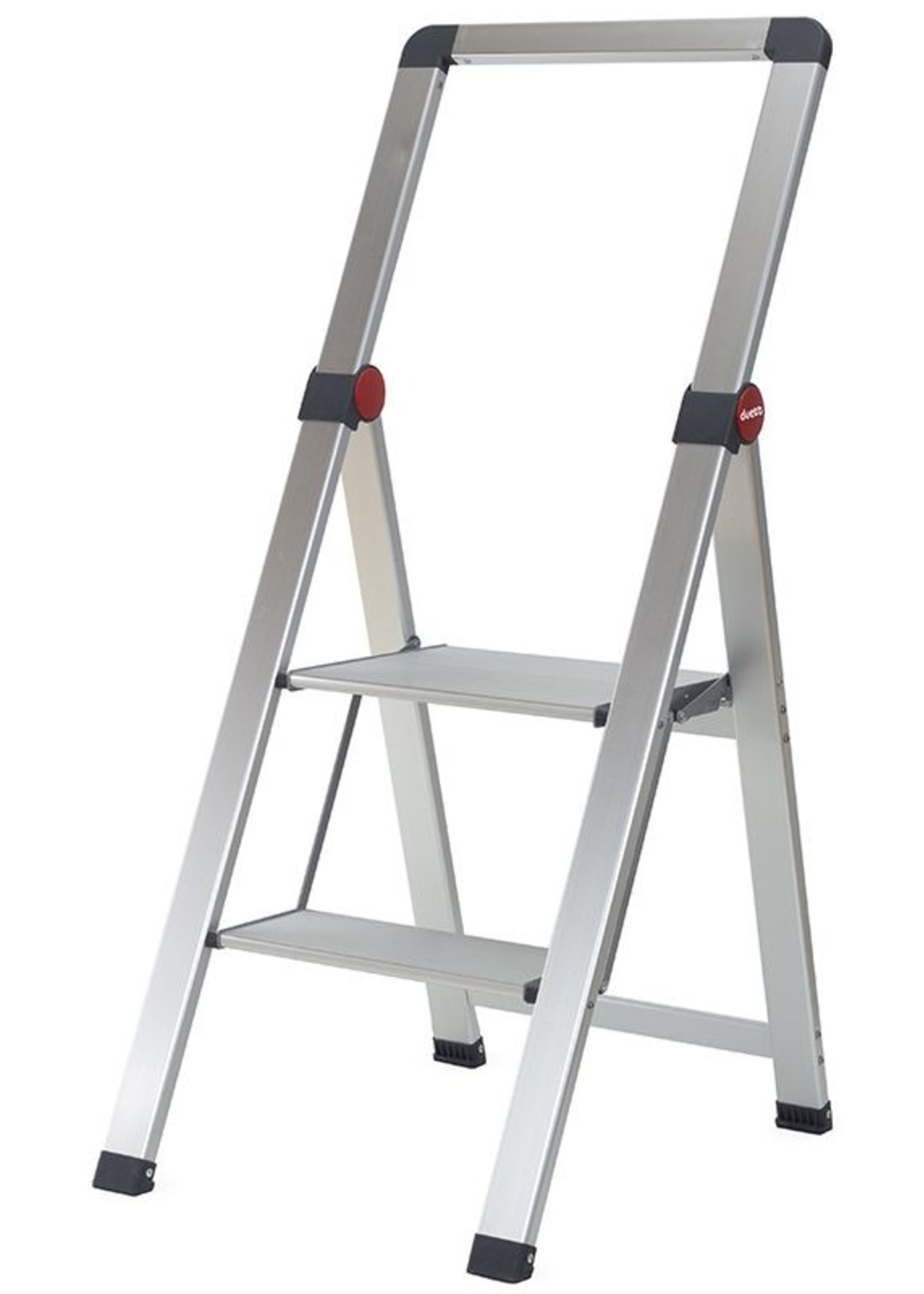 Duett Huishoudtrap Inklapbaar - 2 treden met beugel - Aluminium