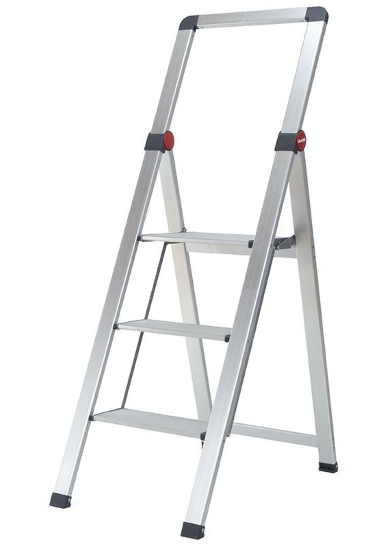 Duett Huishoudtrap Inklapbaar - 3 treden met beugel - Aluminium