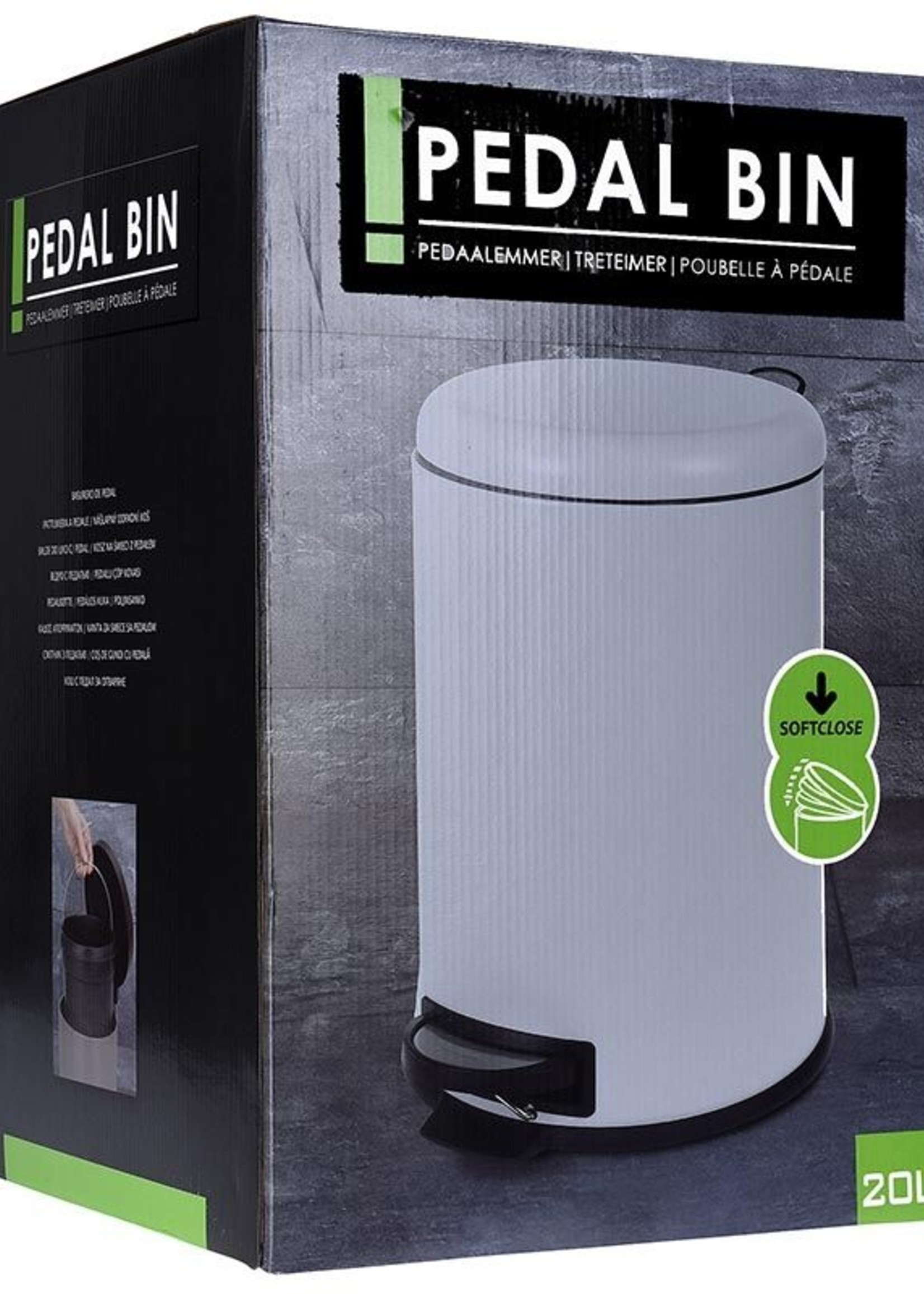 Pedaalemmer - Soft Close - 20 l - Wit