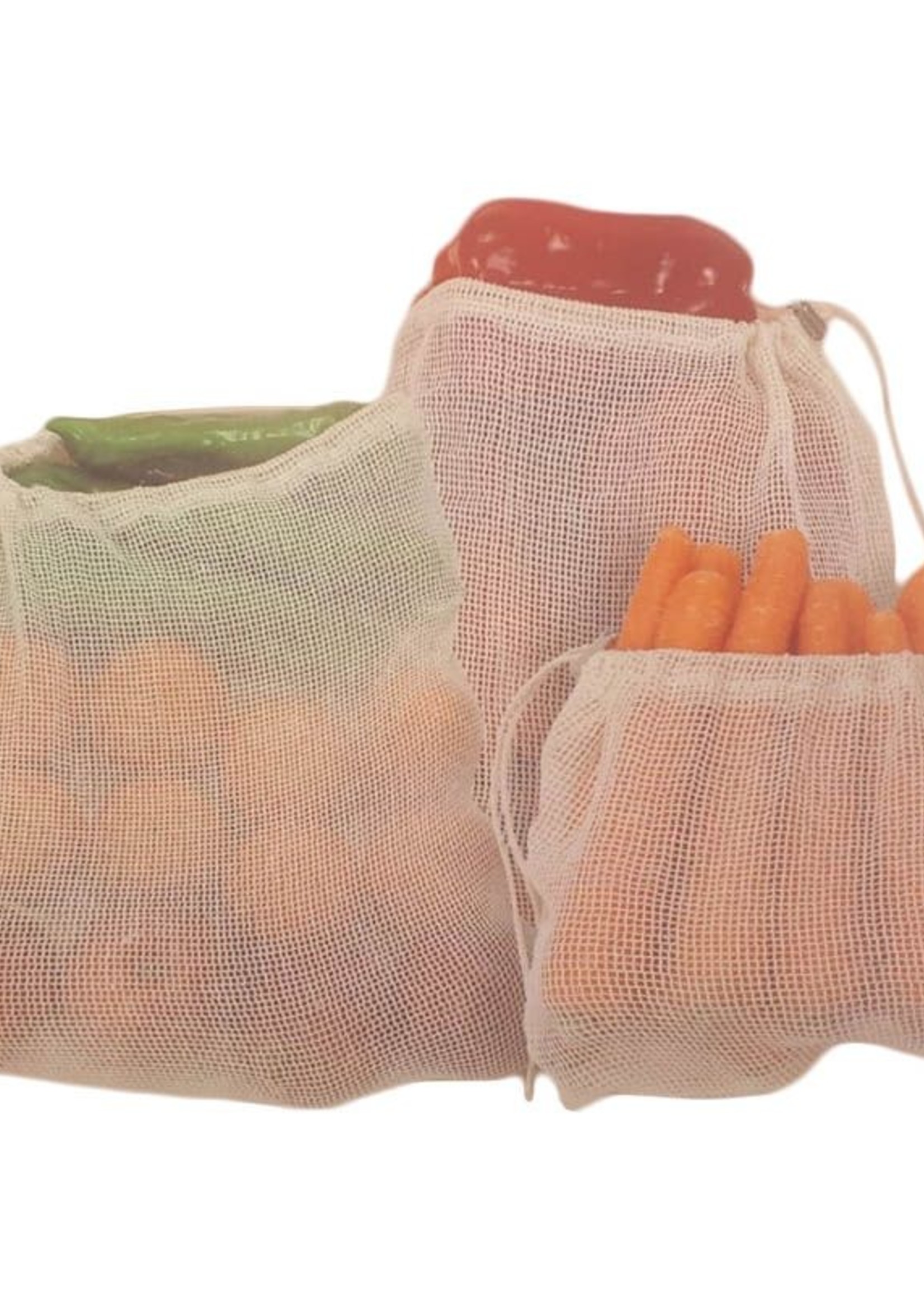 Duett Herbruikbare Fruit- en Groentezakjes - Biologisch Katoen - 6 stuks