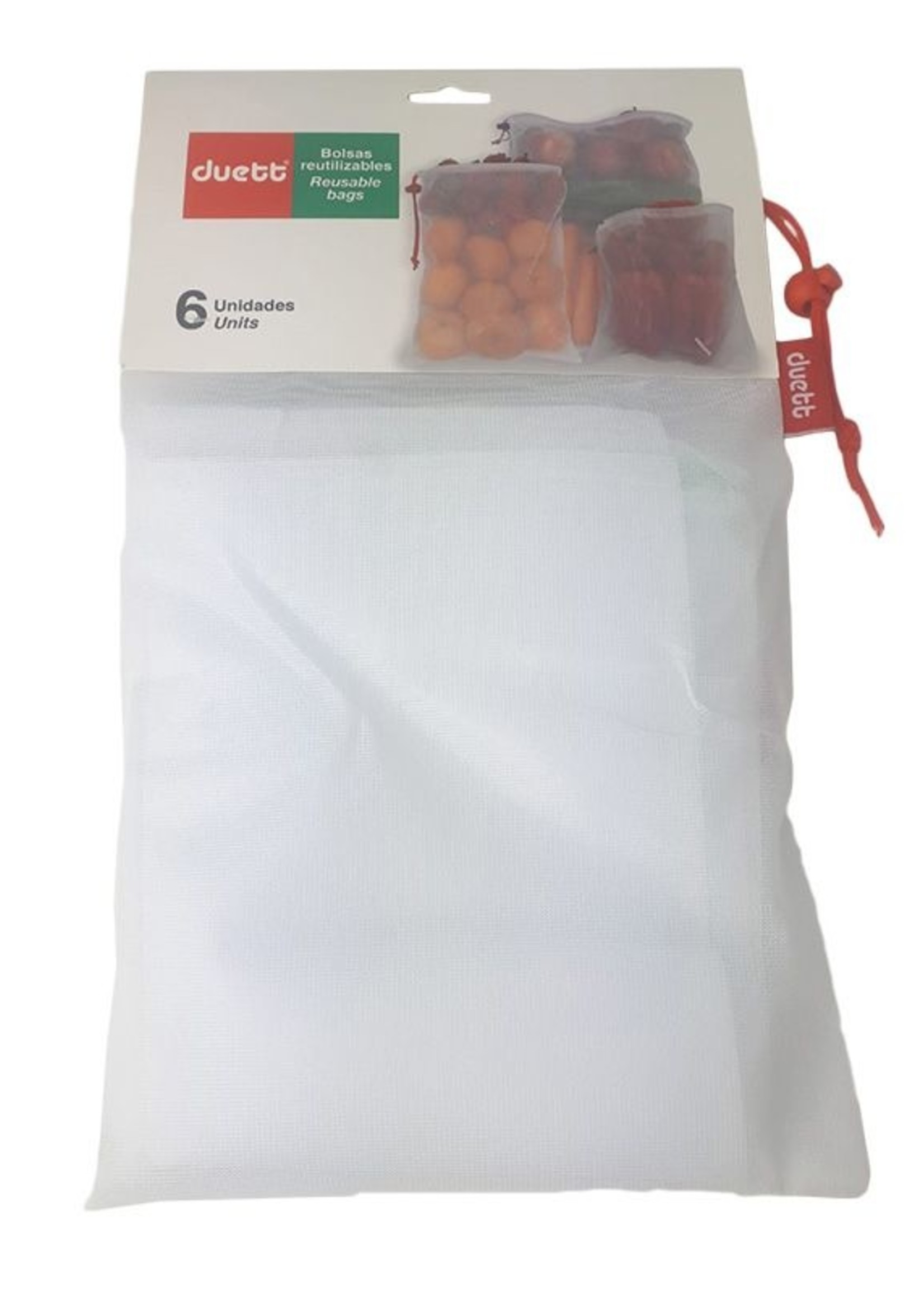 Duett Herbruikbare Fruit- en Groentezakjes - Polyester - 6 stuks