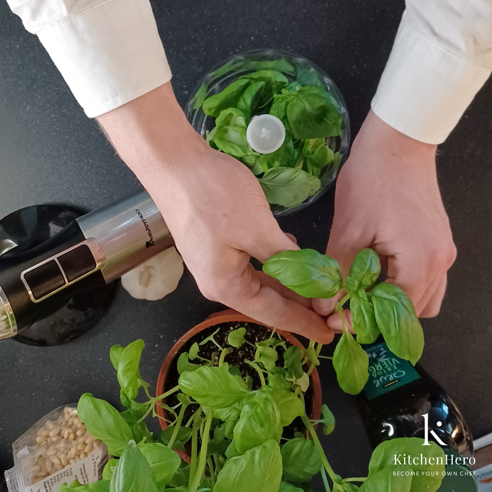 Stap 1 van pesto maken
