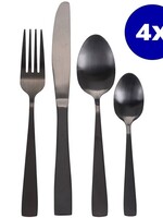Excellent Houseware Bestekset RVS 16-delig - Mat Zwart