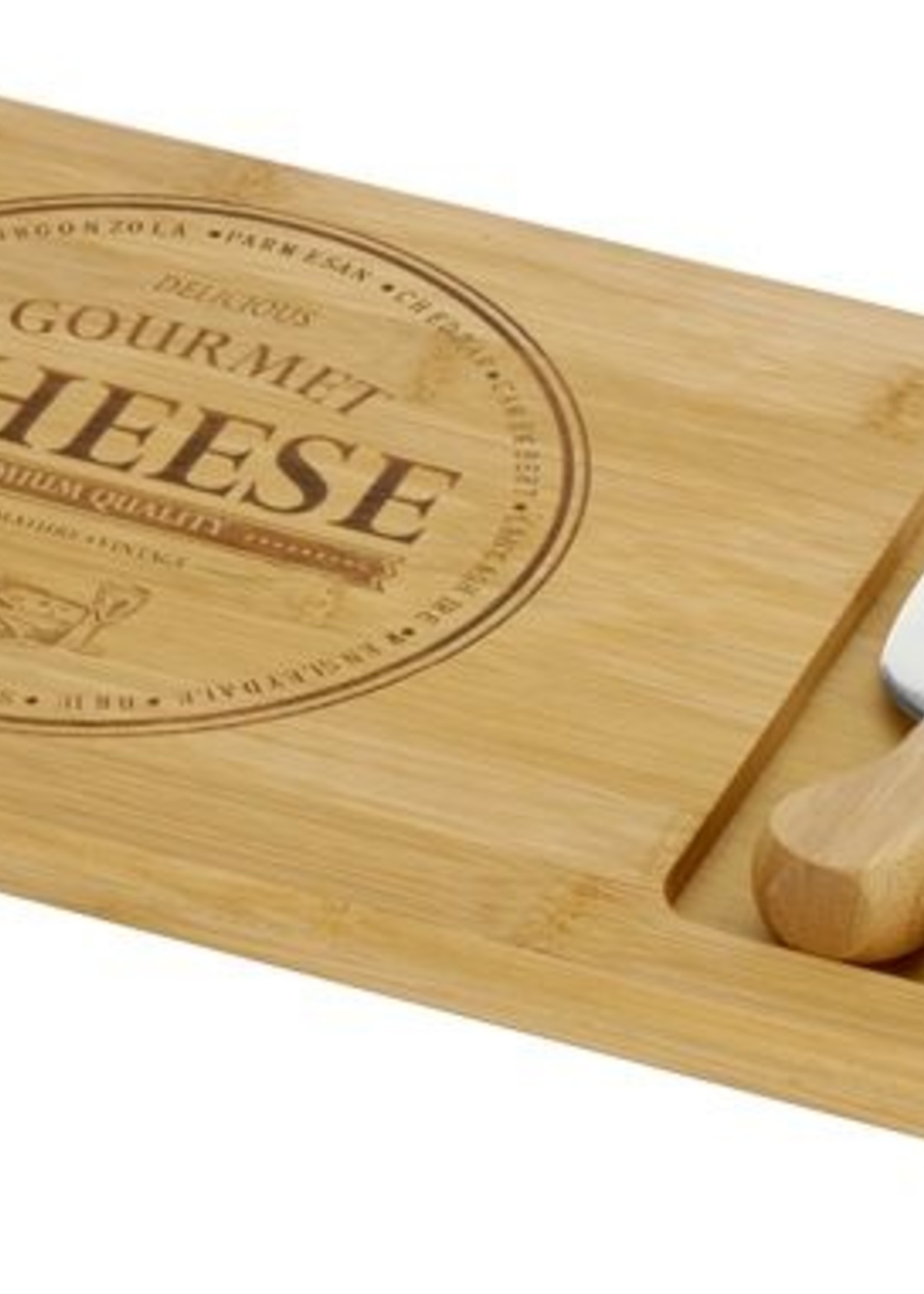 Excellent Houseware Bamboe Kaasplank - met 3 Messen