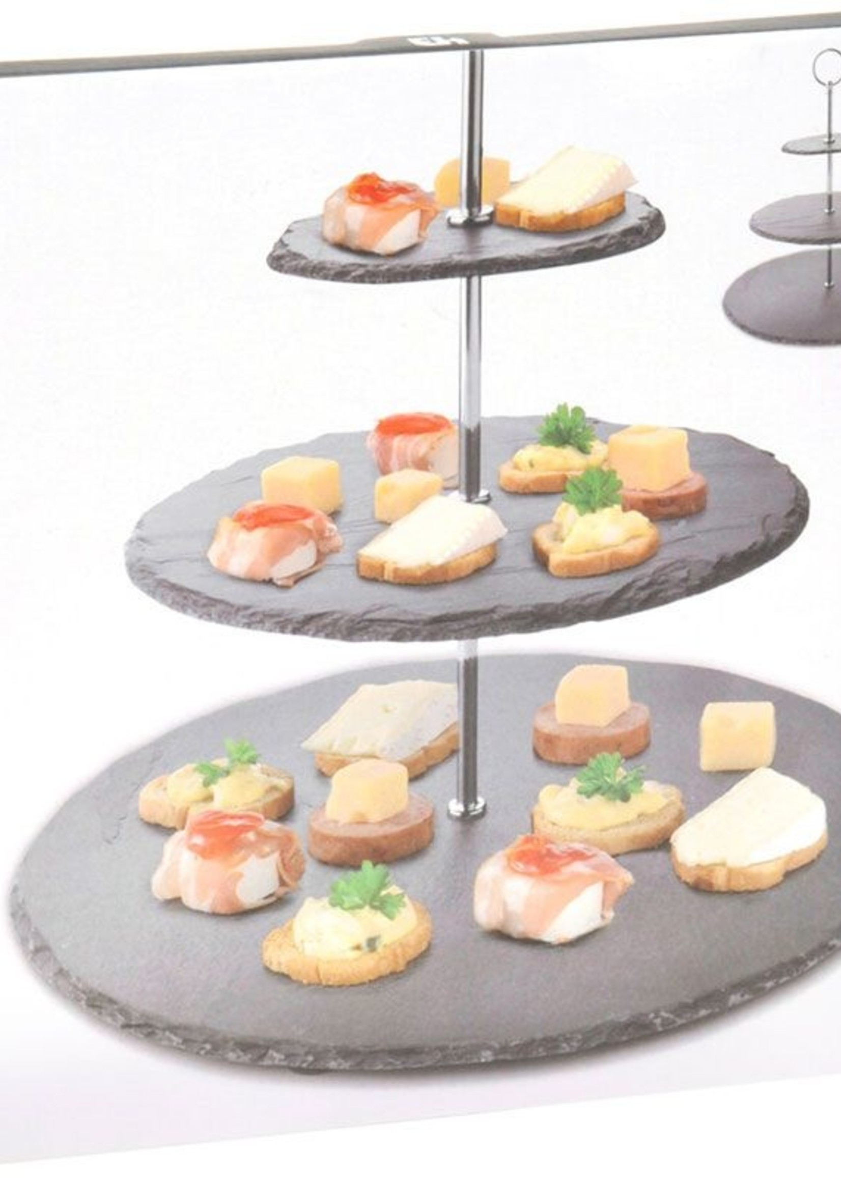 Excellent Houseware Etagère Leisteen - 3 laags