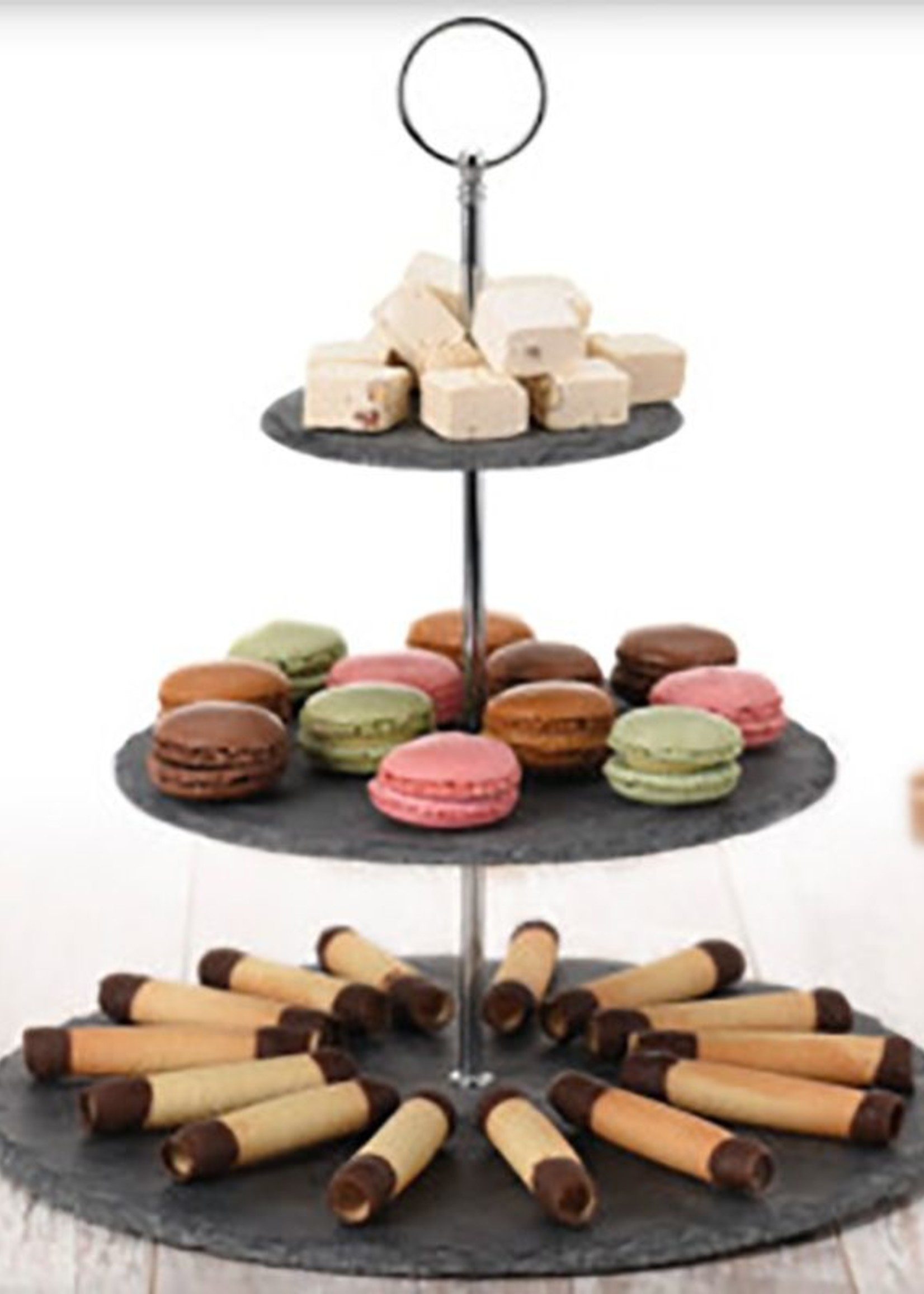Excellent Houseware Etagère Leisteen - 3 laags
