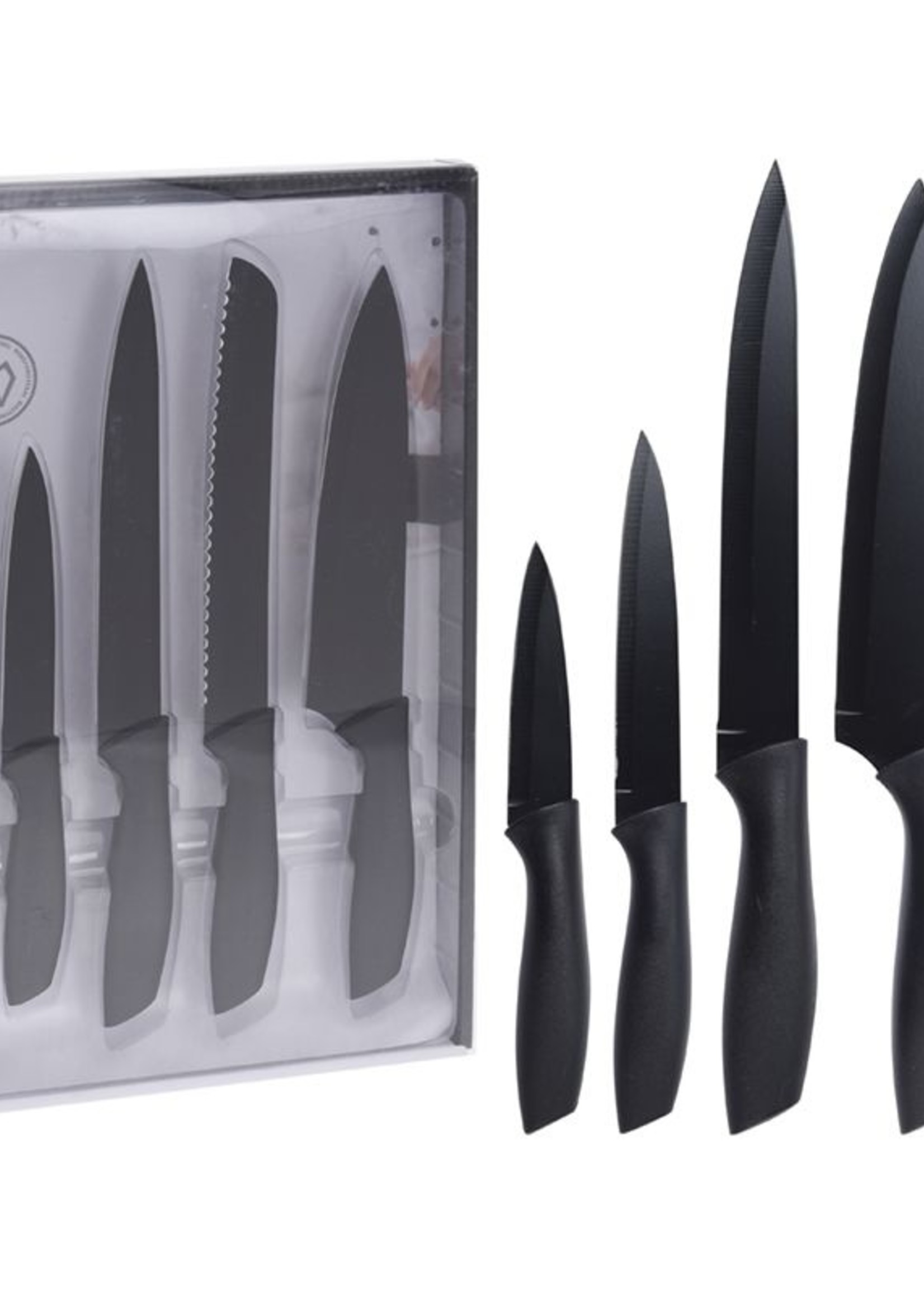 Excellent Houseware Messenset - zwart - 5 stuks
