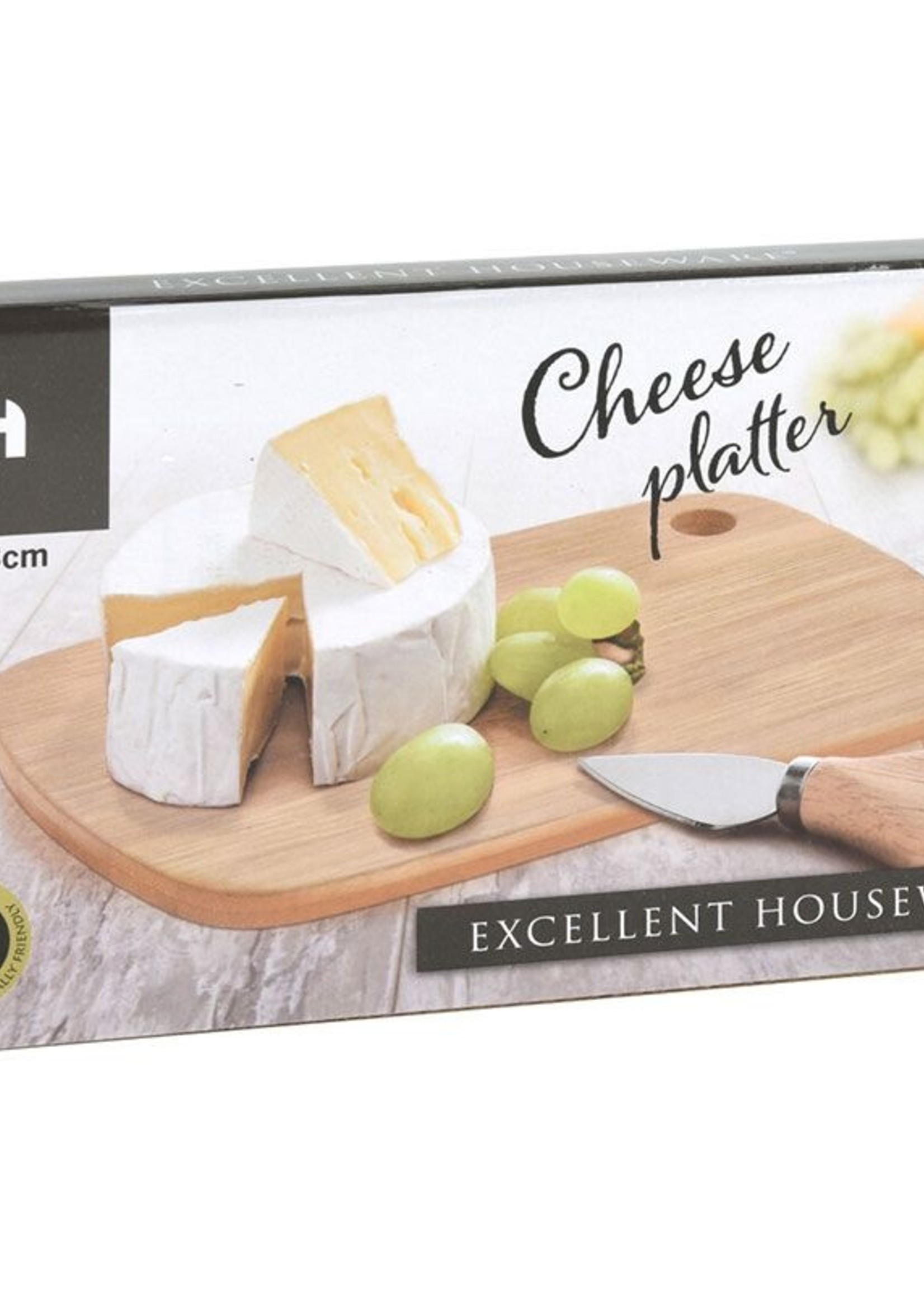 Excellent Houseware Mini-Kaasplankje met Kaasmes - bamboe