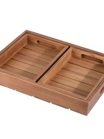 Dienbladen - hout teak - set van 3