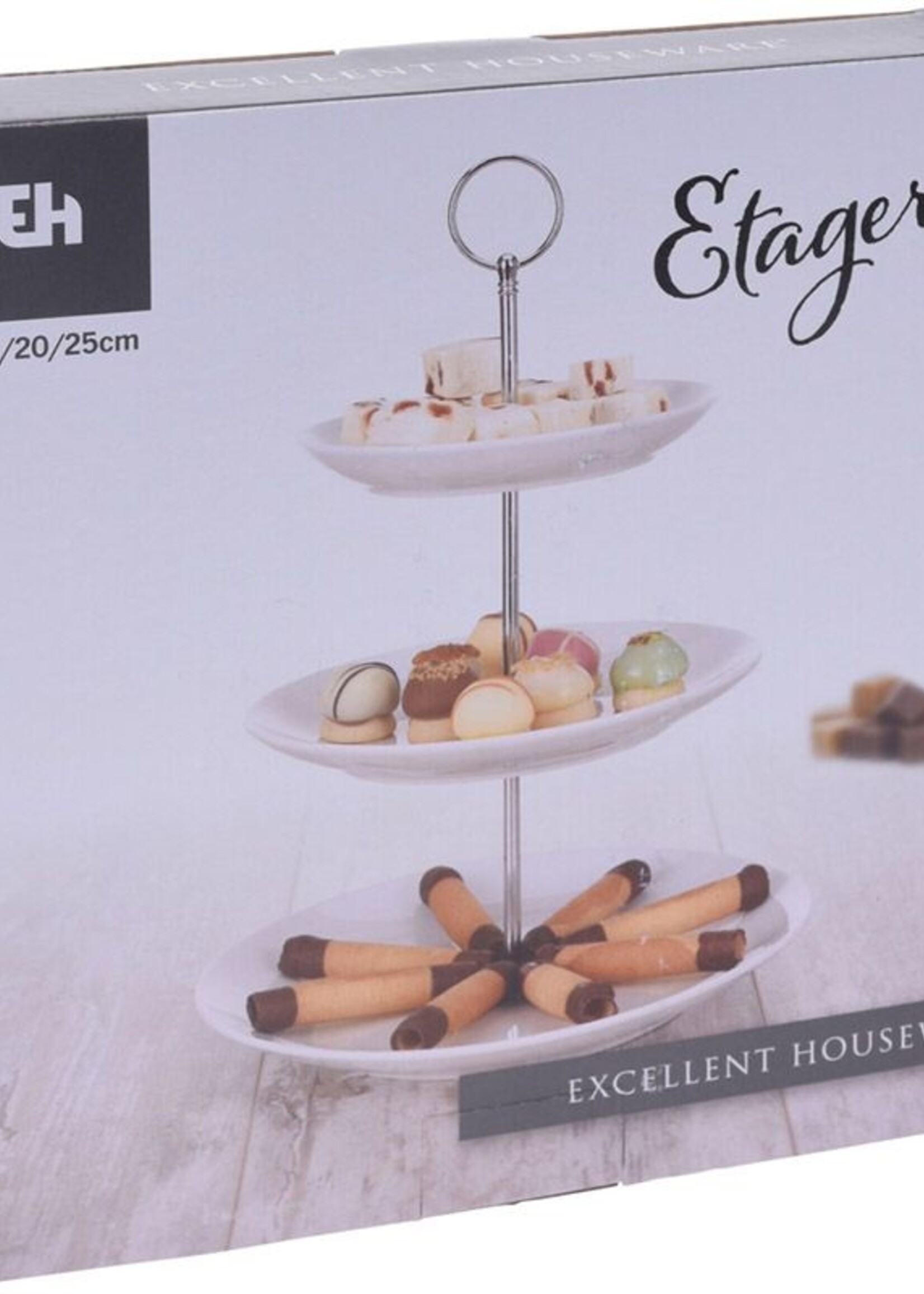 Excellent Houseware Etagère - Porselein - 3 laags